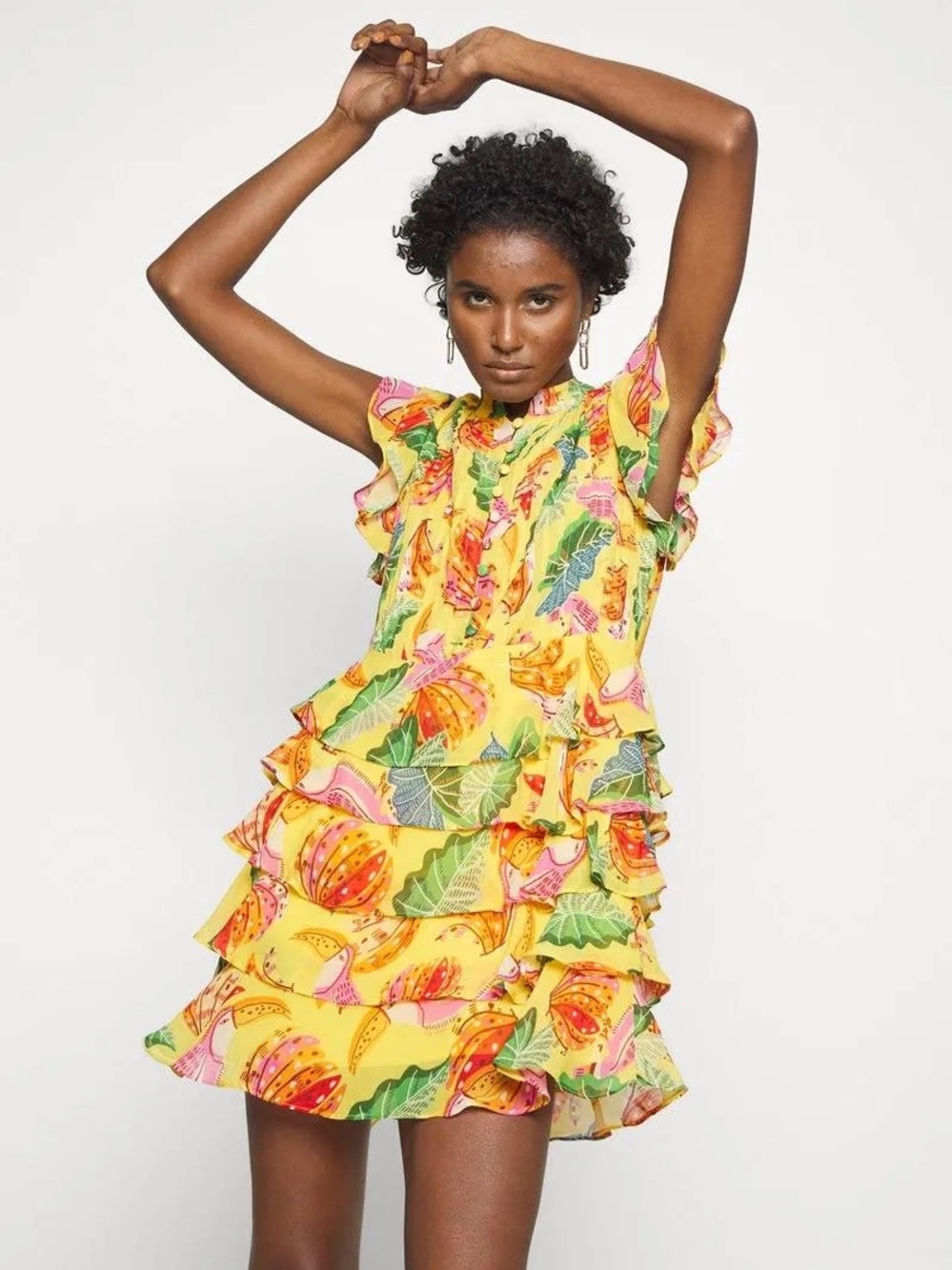 FARM Rio Yellow Mini Dress Size XS - Picture 3 of 15